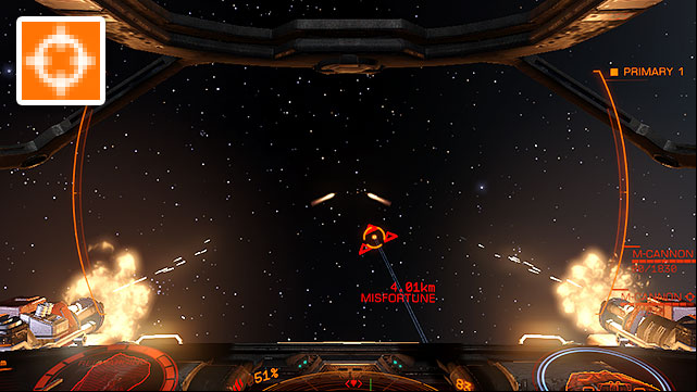 Method of the trailing pointer may be an easier one to use and it is favored by many players - Targeting System - Fight and Weaponry - Elite: Dangerous - Game Guide and Walkthrough