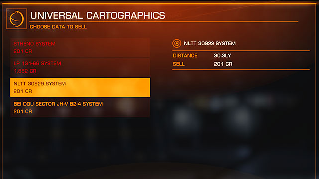 The obtained information can be sold in any station in the universal cartographics bookmark - Professions - Earning your first money - Elite: Dangerous - Game Guide and Walkthrough
