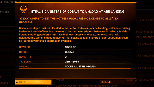 Some stations of a rather dodgy reputation offer the work for the pirates directly - Professions - Earning your first money - Elite: Dangerous - Game Guide and Walkthrough