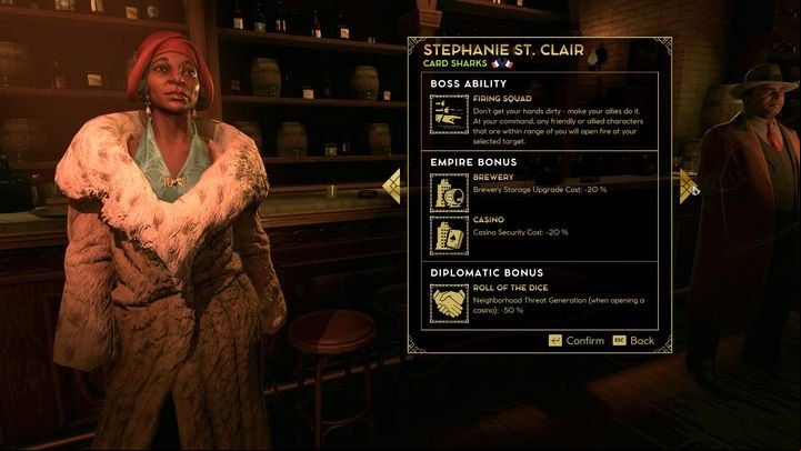 Stephanie St - Empire of Sin: Stephanie St. Clair - boss, characteristics - Bosses - Empire of Sin Guide