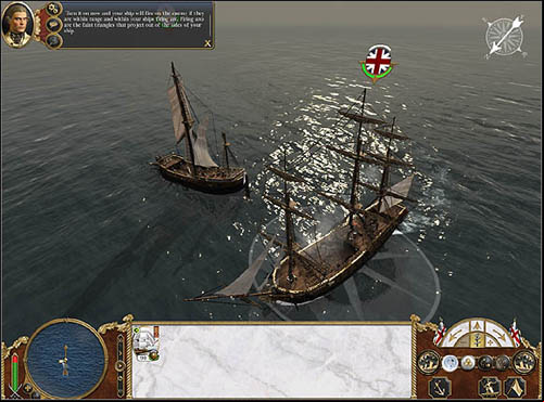 Crossing the T - sail near enemy bow or stern and launch volley at the enemy. - Game Mechanics - Naval Battles - Crossing the T - Naval Battles - Empire: Total War - Game Guide and Walkthrough