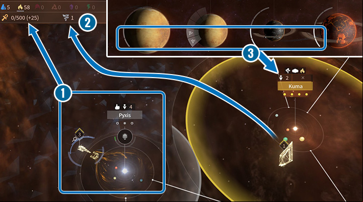 The Essence is the special resource of the Vodyani; it can be harvested from other inhabitants (1). In the right upper corner, youll find the number of Arks available in your empire (2). that every Ark resident works on all available planets (3). - The Vodyani Race in Endless Space 2 - Races - Endless Space 2 Game Guide