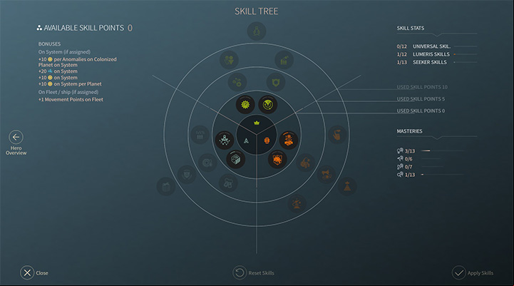 There are three tiers of heroes skills - Heroes in Endless Space 2 - Gameplay basics - Endless Space 2 Game Guide
