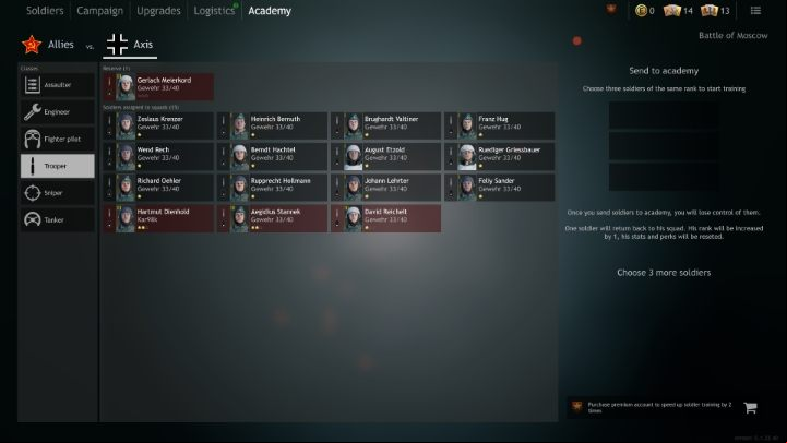 You can increase the rank of your soldiers in the Academy tab. - Enlisted: Managing squads - Basics - Enlisted Guide