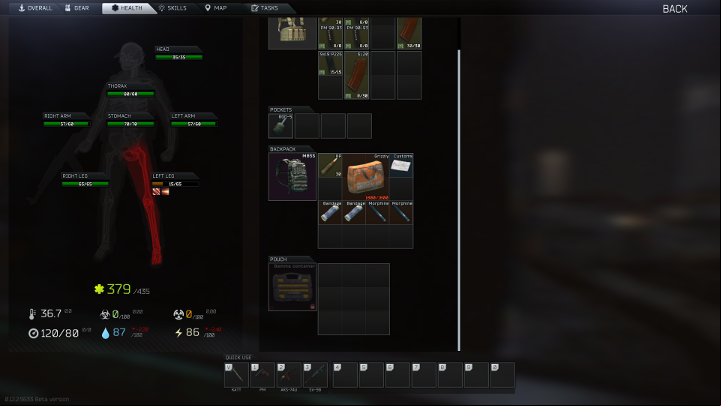 Injured body parts affect your character. - Health and injuries in Escape from Tarkov - Basics - Escape from Tarkov Guide