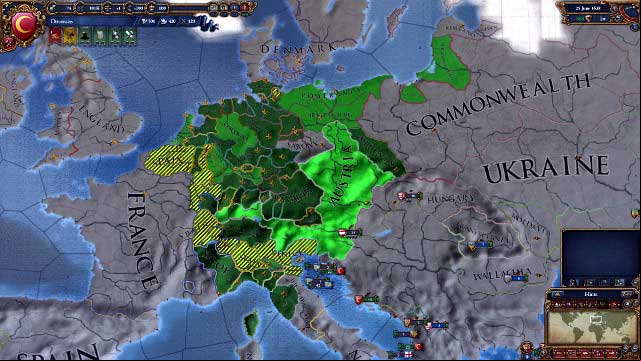 The boundaries of the HRE can be looked up in the appropriate map mode. The lightest green is the Emperor's country. - Holy Roman Empire - Religion and culture - Europa Universalis IV - Game Guide and Walkthrough