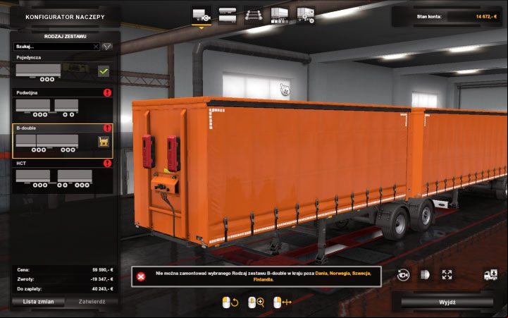 Your level determines what options you have - Trailers in ETS2 Beyond the Baltic Sea - Whats new? - Euro Truck Simulator 2 Game Guide