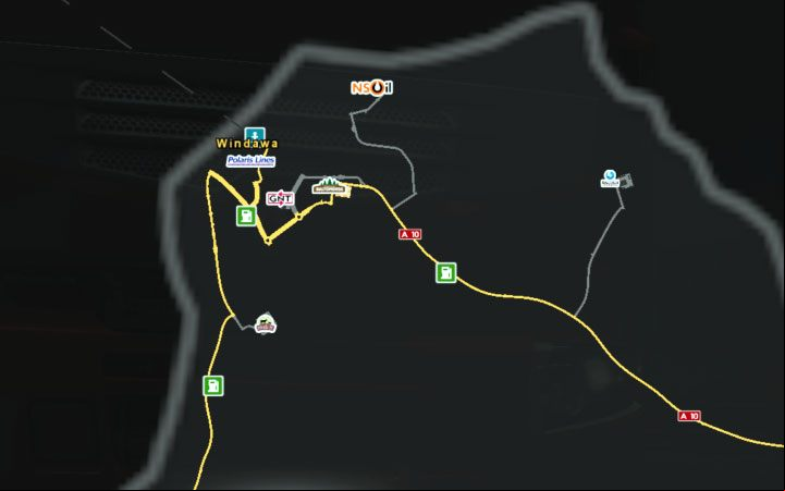 A map of Ventspils. - Latvia in Euro Truck Simulator 2 Beyond the Baltic Sea - New cities - Euro Truck Simulator 2 Game Guide