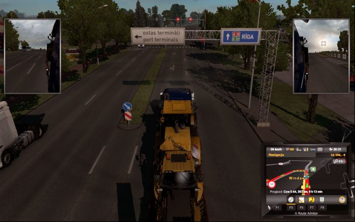Although the city has an advanced road system (two-lane roads, roundabouts, intersections with signals), it features few objects - Latvia in Euro Truck Simulator 2 Beyond the Baltic Sea - New cities - Euro Truck Simulator 2 Game Guide