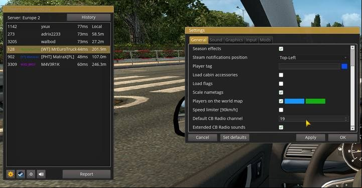 CB Radio channels can be changed in the online settings - ETS2: Multiplayer - how to start? - Multiplayer - Euro Truck Simulator 2 Game Guide