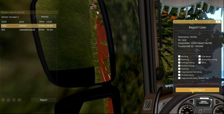 Click Report to report a dangerous player - ETS2: Multiplayer - how to start? - Multiplayer - Euro Truck Simulator 2 Game Guide