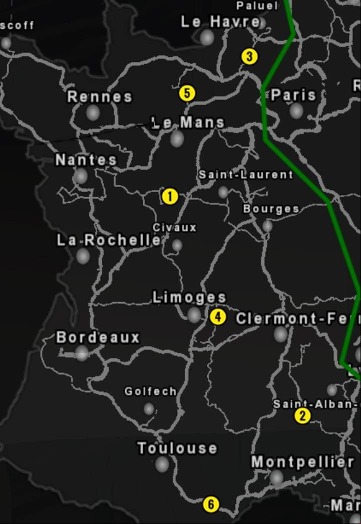 Discover following landmarks of : Carcassonne, Brotonne bridge, Tiger tank, Peyrat-le-Château, Château de Ventadour, Château dUssé - ETS2: DLC Achievements - list - Achievements Guide - Euro Truck Simulator 2 Game Guide
