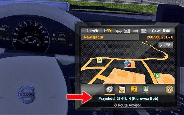 Your employees salary is displayed at the bottom of Route Advisor - ETS2: Employees salary - Employees - Euro Truck Simulator 2 Game Guide