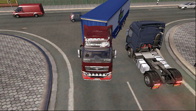 Therefore, you will avoid a collision with other vehicle standing on the next lane - ETS2: Turning - Driving Guide - Driving your truck - Euro Truck Simulator 2 Game Guide