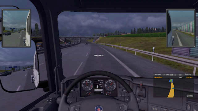 If you neglect messages remaining about taking a rest, the notifications will become more frequent, you will hear yawning sound and the picture will get darker with displayed falling asleep message - ETS2: Drivers rest - Driving Guide - Driving your truck - Euro Truck Simulator 2 Game Guide
