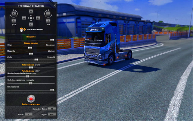 Photo-mode has a variety of options that allows creating a professional photography - ETS2: Photo studio - Interface Guide - Interface - Euro Truck Simulator 2 Game Guide