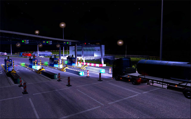 In some countries (, Italy) you have to pay for highways and from time to time you will see a gate - ETS2: Highway gates | Roads - Roads - Euro Truck Simulator 2 Game Guide