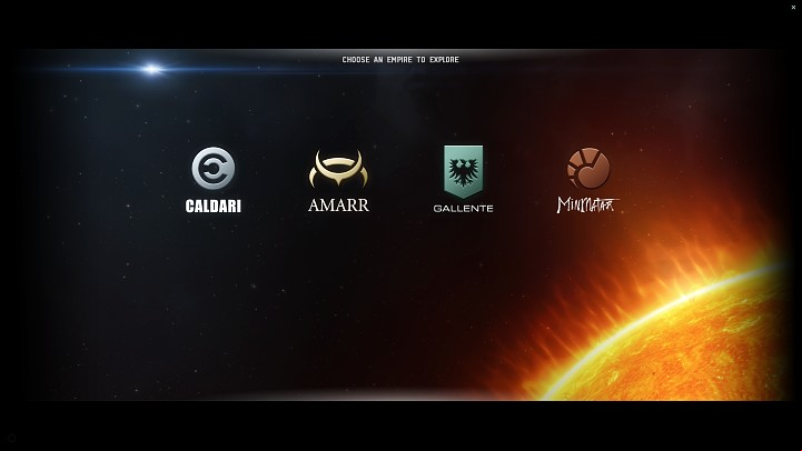 The first step of creating a new character in EVE Online is to choose your Empire - EVE Online: Character creation - Basics - EVE Online Guide