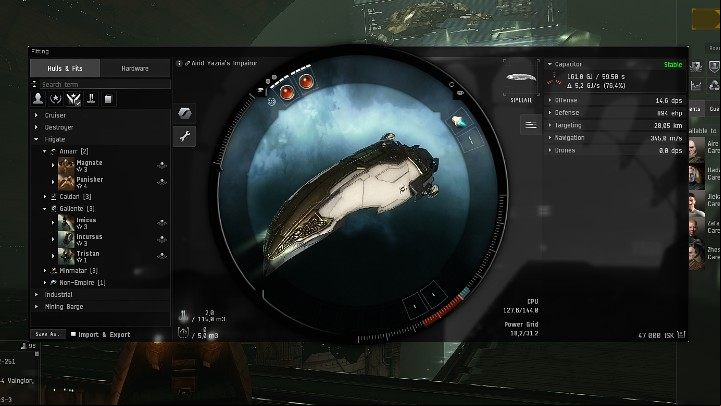 In this window, you can configure (fitt) your ship - install weapons and shields - EVE Online: Interface - key elements - Basics - EVE Online Guide