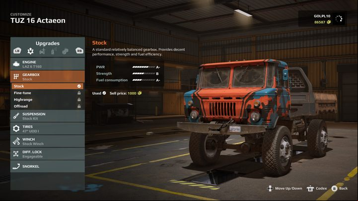 The available options may differ in the number of gears, the way they are synchronized, the operation of the low mode or the impact on fuel consumption - Expeditions MudRunner: Best upgrades - Basics - Expeditions MudRunner Guide