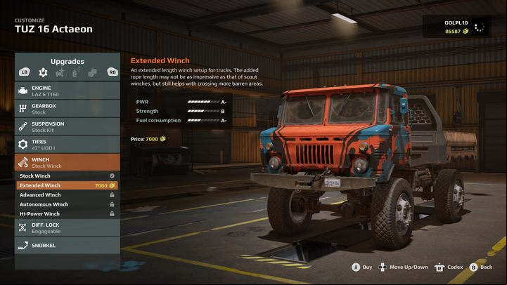 An extremely useful tool in the hands of every off-roader, which will often allow you to free yourself from quite a predicament - Expeditions MudRunner: Best upgrades - Basics - Expeditions MudRunner Guide