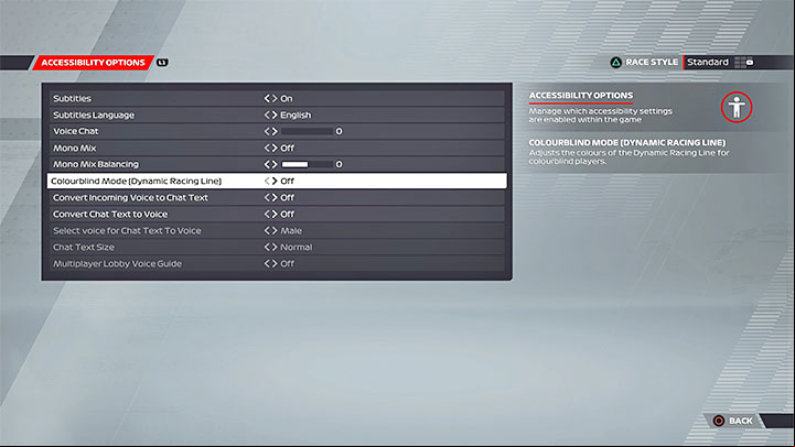 You'll find all these settings in the Accessibility menu - F1 22: Accessibility - list - Appendix - F1 22 Guide