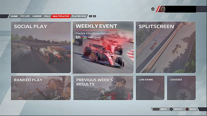 The available types of multiplayer modes can be found in the Multiplayer tab - F1 22: Game modes - list - Basics - F1 22 Guide