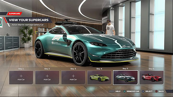 This menu lets you spend tokens on new supercars - we've described it on the Supercars and challenges page - F1 22: F1 Life - menu description - Basics - F1 22 Guide