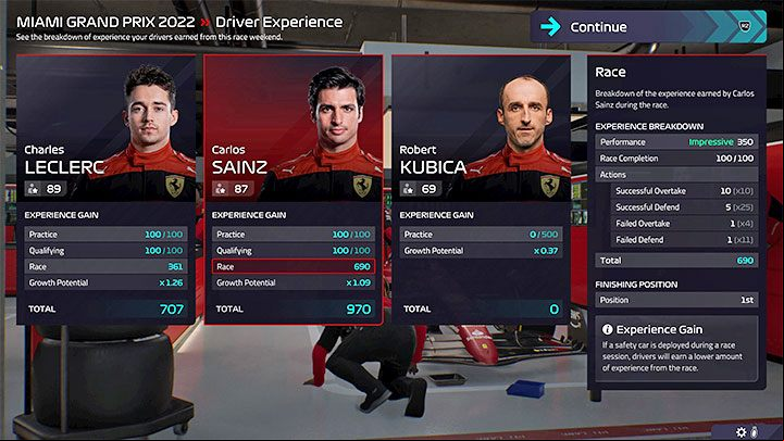 Experience points are awarded after each race - F1 Manager 2022: XP for driver and team - how to earn, development points - FAQ - F1 Manager 2022 Guide