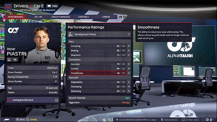 After accumulating enough XP, you will receive a Development Point - F1 Manager 2022: XP for driver and team - how to earn, development points - FAQ - F1 Manager 2022 Guide