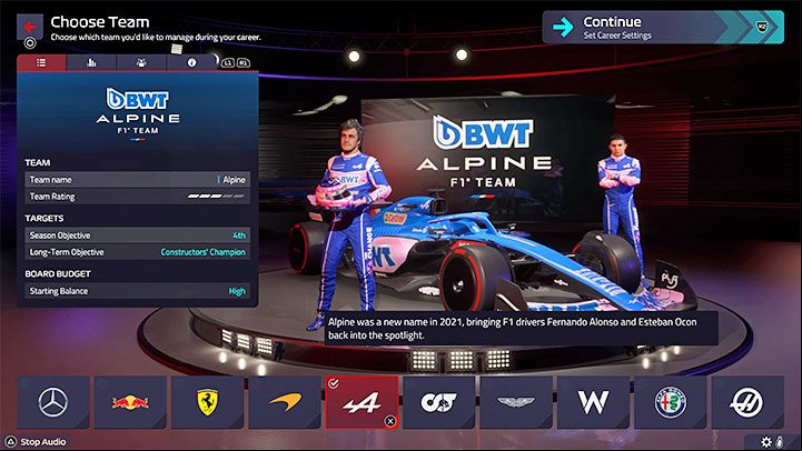 Expected level of difficulty (beginning of career): medium - F1 Manager 2022: Choosing a team - list, recommendations - Basics - F1 Manager 2022 Guide