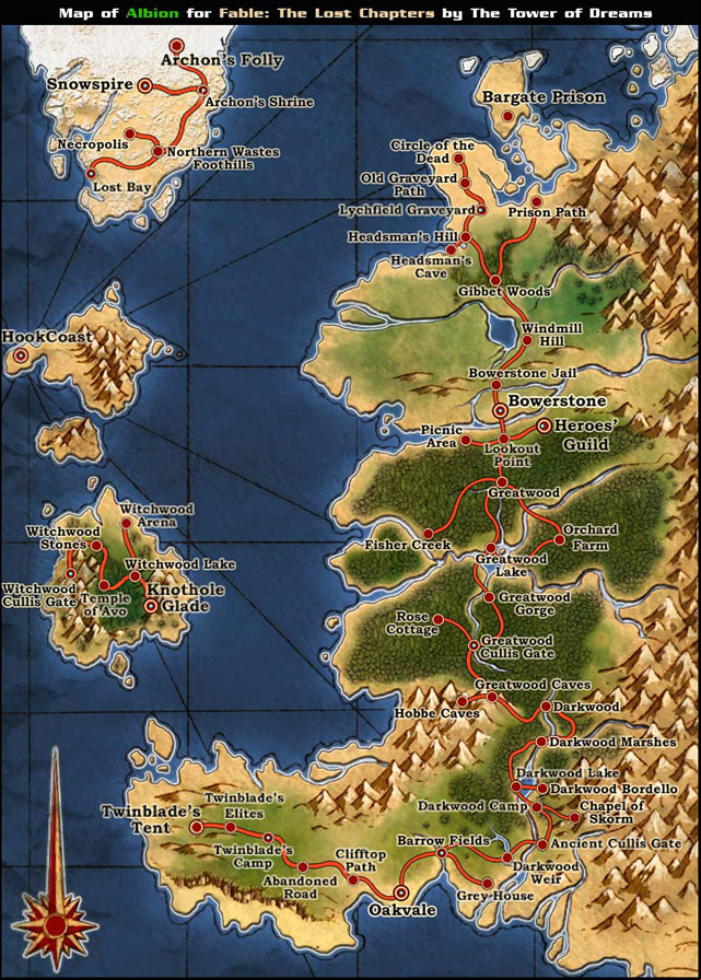 Albion World Map - Fable: The Lost Chapters Game Guide