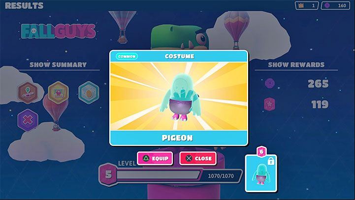 2) Receive items as a reward for advancing to higher levels of experience - subsequent levels of experience can grant you specific cosmetic items, which are received for free at the time of getting a level up - Fall Guys: Customize character - change of appearance - Basics - Fall Guys Guide