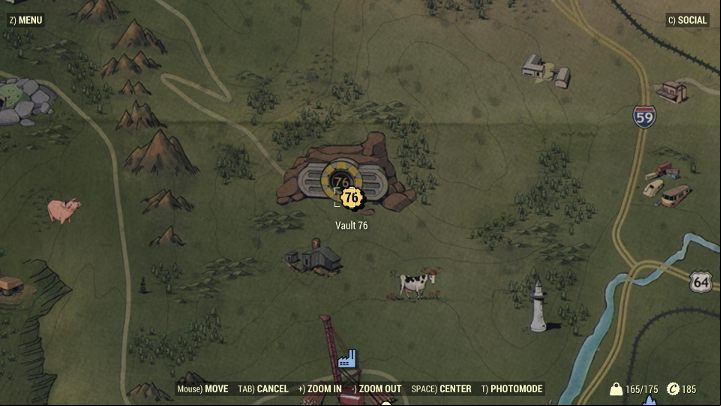 Use the map to find mission objectives fast. - Starting Tips for Fallout 76 - Gameplay basics - Fallout 76 Guide