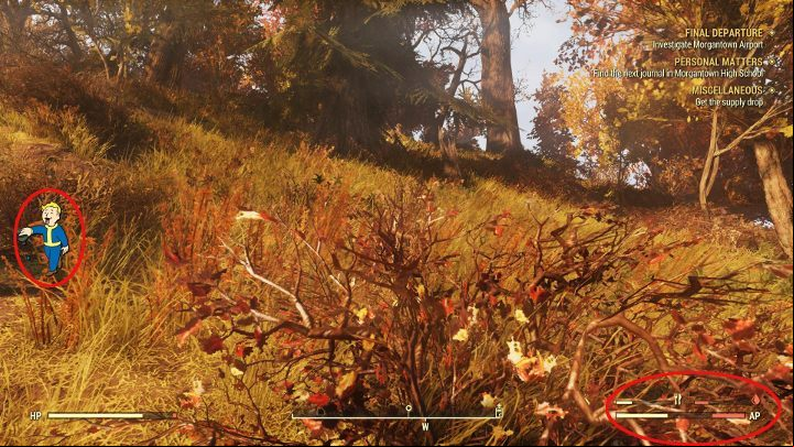 Pay attention if hunger and thirst indicators are not red. - Starting Tips for Fallout 76 - Gameplay basics - Fallout 76 Guide