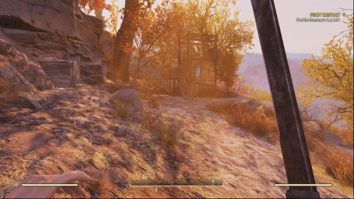 You will come across a small wooden building. - First - Fallout 76 Walkthrough - Main missions - Fallout 76 Guide