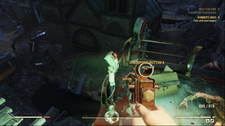 Now, your objective is to the physical exam - Into the Fire - Fallout 76 Walkthrough - Main missions - Fallout 76 Guide