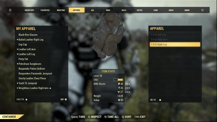 You cannot wear the Armor? Leave only those elements that do not exceed your characters level. - How to get Power Armor in Fallout 76? - FAQ - Fallout 76 Guide
