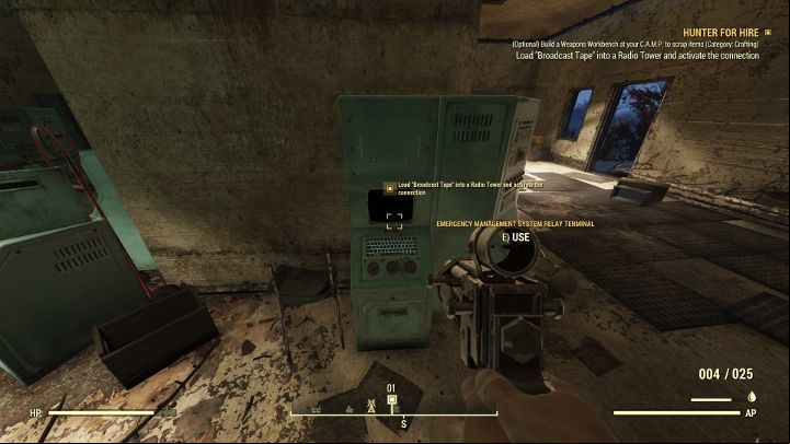 Now go to the Relay Tower EM-B1-27. - Fallout 76 Wastelanders: Hunter for Hire walkthrough - Walkthrough - Fallout 76 Guide