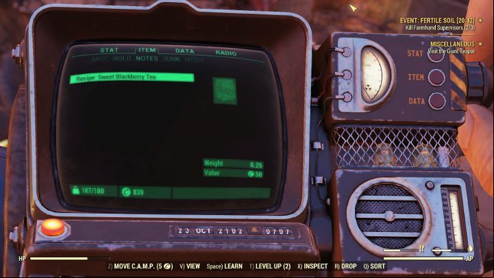 To create more advanced items, youll need recipes. - Crafting in Fallout 76 - Gameplay basics - Fallout 76 Guide