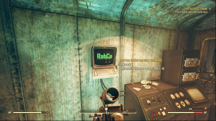 You need to go to the computer in the next room. - Fallout 76 Wastelanders: The Elusive Crane walkthrough - Walkthrough - Fallout 76 Guide