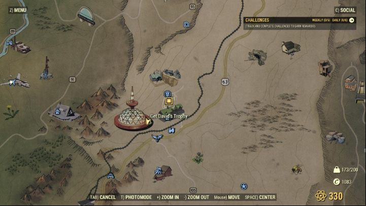 Davids trophy is located nearby. - Fallout 76 Wastelanders: Strange Bedfellows walkthrough - Walkthrough - Fallout 76 Guide