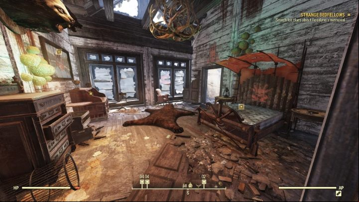 Search the marked objects. - Fallout 76 Wastelanders: Strange Bedfellows walkthrough - Walkthrough - Fallout 76 Guide