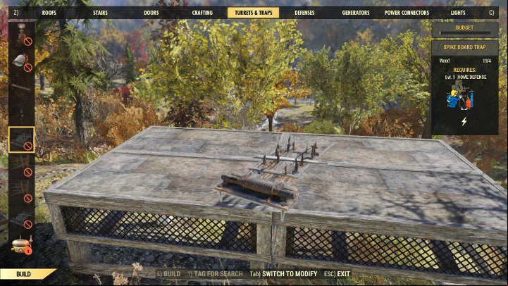 Traps to use against other players? Why not! - CAMP - building a base in Fallout 76 - Gameplay basics - Fallout 76 Guide