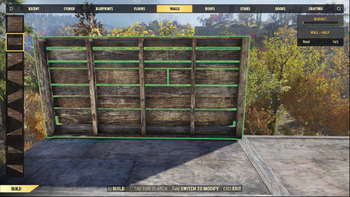 Created structures are not lost upon logging out of the game. - CAMP - building a base in Fallout 76 - Gameplay basics - Fallout 76 Guide
