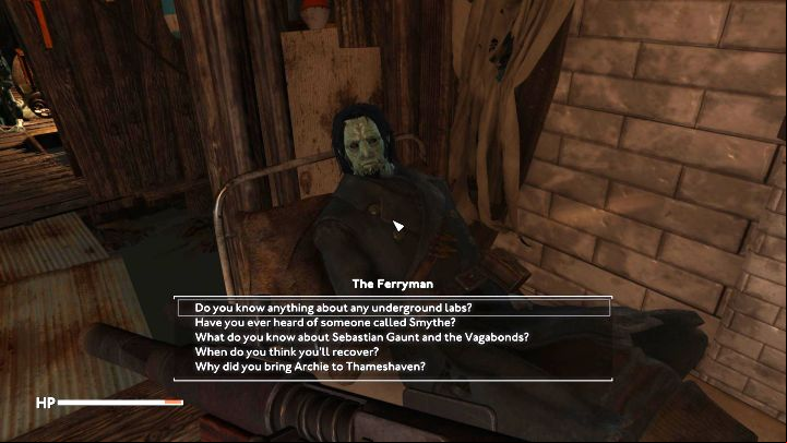 At the marketplace you can talk to Rachel Hall again and visit the clinic to talk to the Ferryman lying on the bed - Fallout London: How to save the Ferryman in the Charybdis quest? - Quests - Fallout London Guide