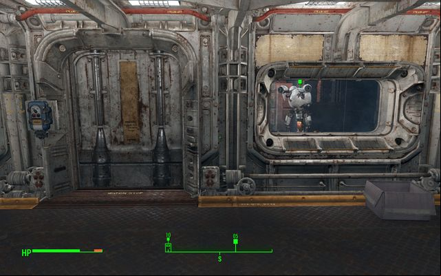 Curie the robot is guarding the entrance to the room - Fallout 4: Hole in the Wall - Side quests in Vault 81 - Fallout 4 Game Guide & Walkthrough