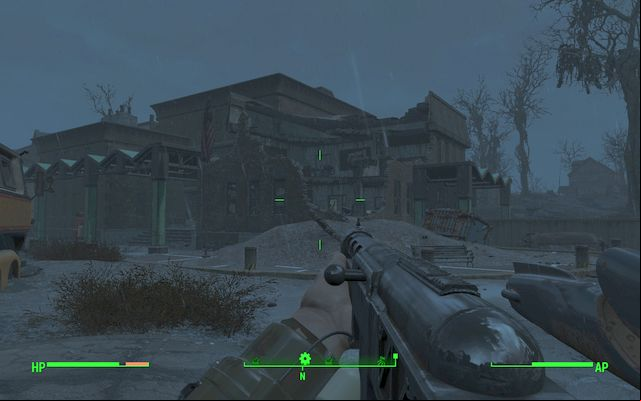 Entrance to the ruins of the school - and to the Vault 75 - Fallout 4: Vault 75 (Malden Middle School) - Side quests in other locations - Fallout 4 Game Guide & Walkthrough
