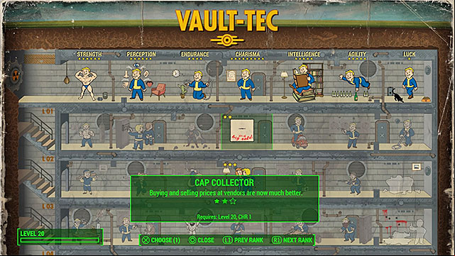 You should take interest in the Cap Collector perk - Fallout 4: How to quickly gather large numbers of bottlecaps? - FAQ - Fallout 4 Game Guide & Walkthrough