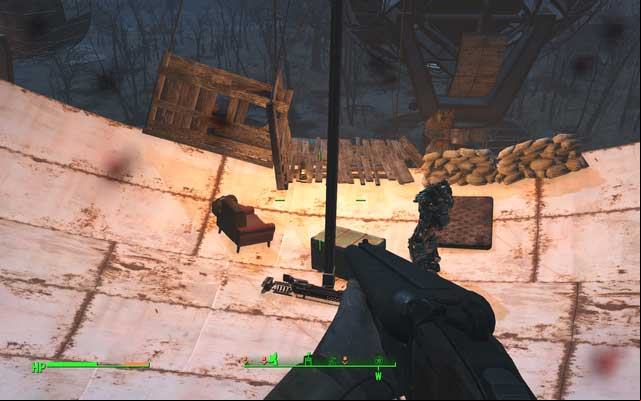 Fat Man and power armor frame on one of the dishes - Fallout 4: Revere Satellite Array - Salem - Sector 3 - Fallout 4 Game Guide & Walkthrough